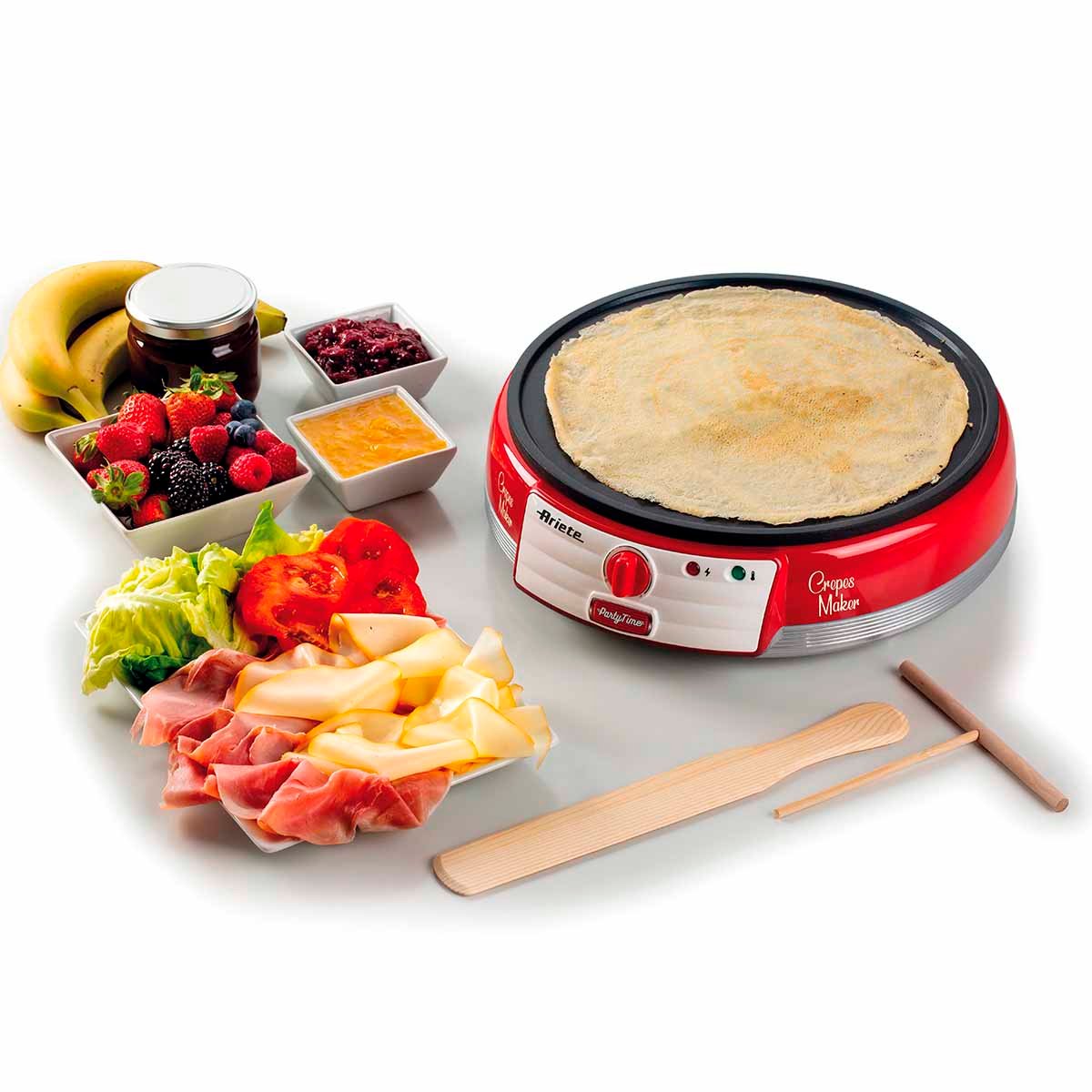 Máquina de Crepe Ariete 202 Party Time Retrô 1000W Vermelha - Imagem 4