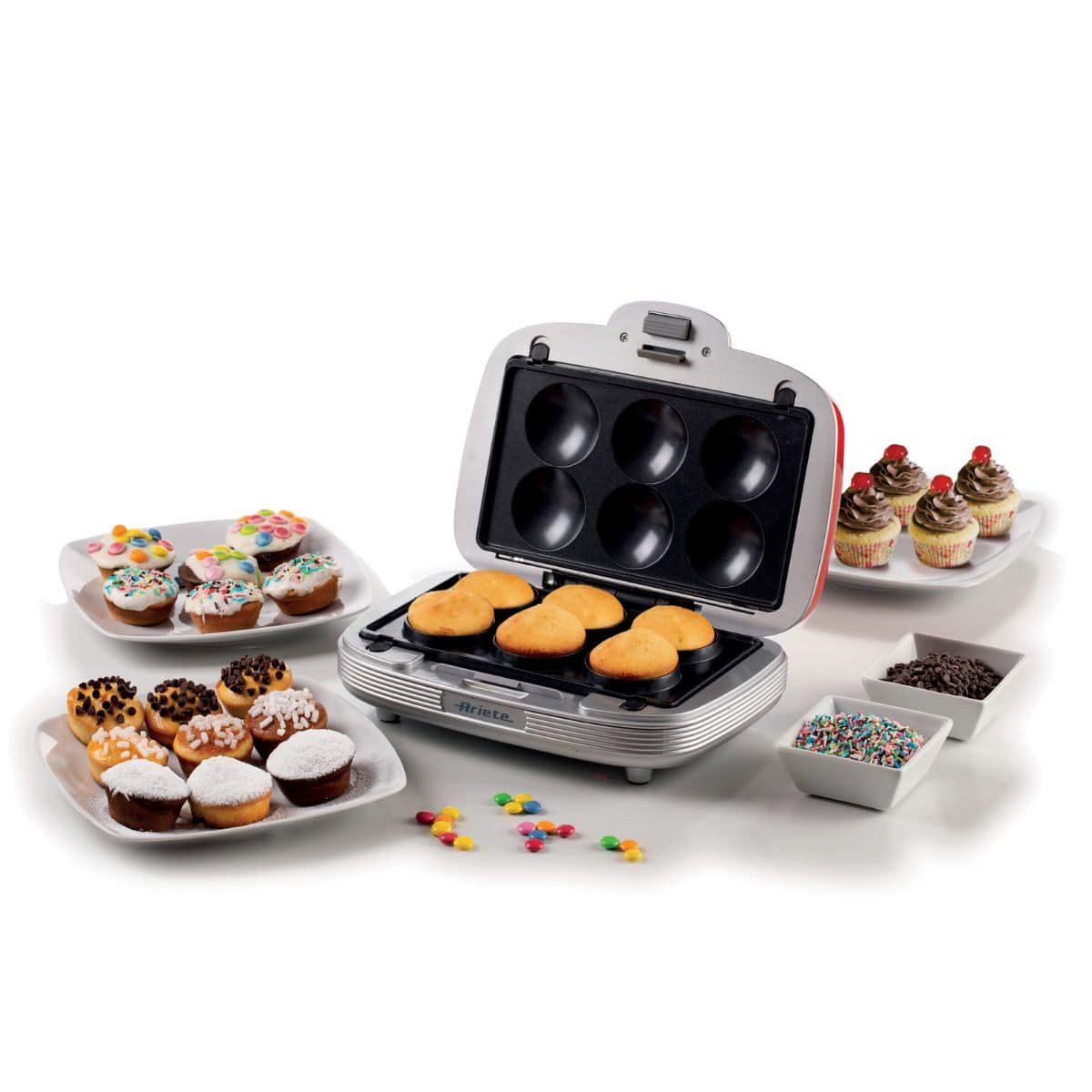 Sanduicheira Ariete 1972 Party Time 3 em 1 Retrô 700W Vermelha - Imagem 4