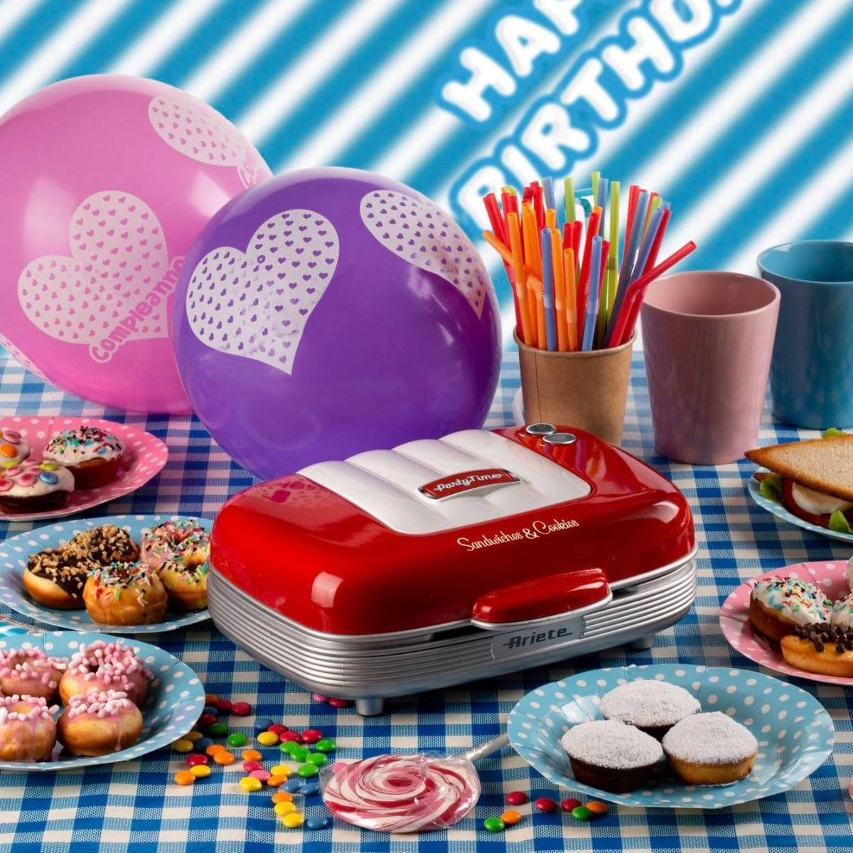 Sanduicheira Ariete 1972 Party Time 3 em 1 Retrô 700W Vermelha - Imagem 6