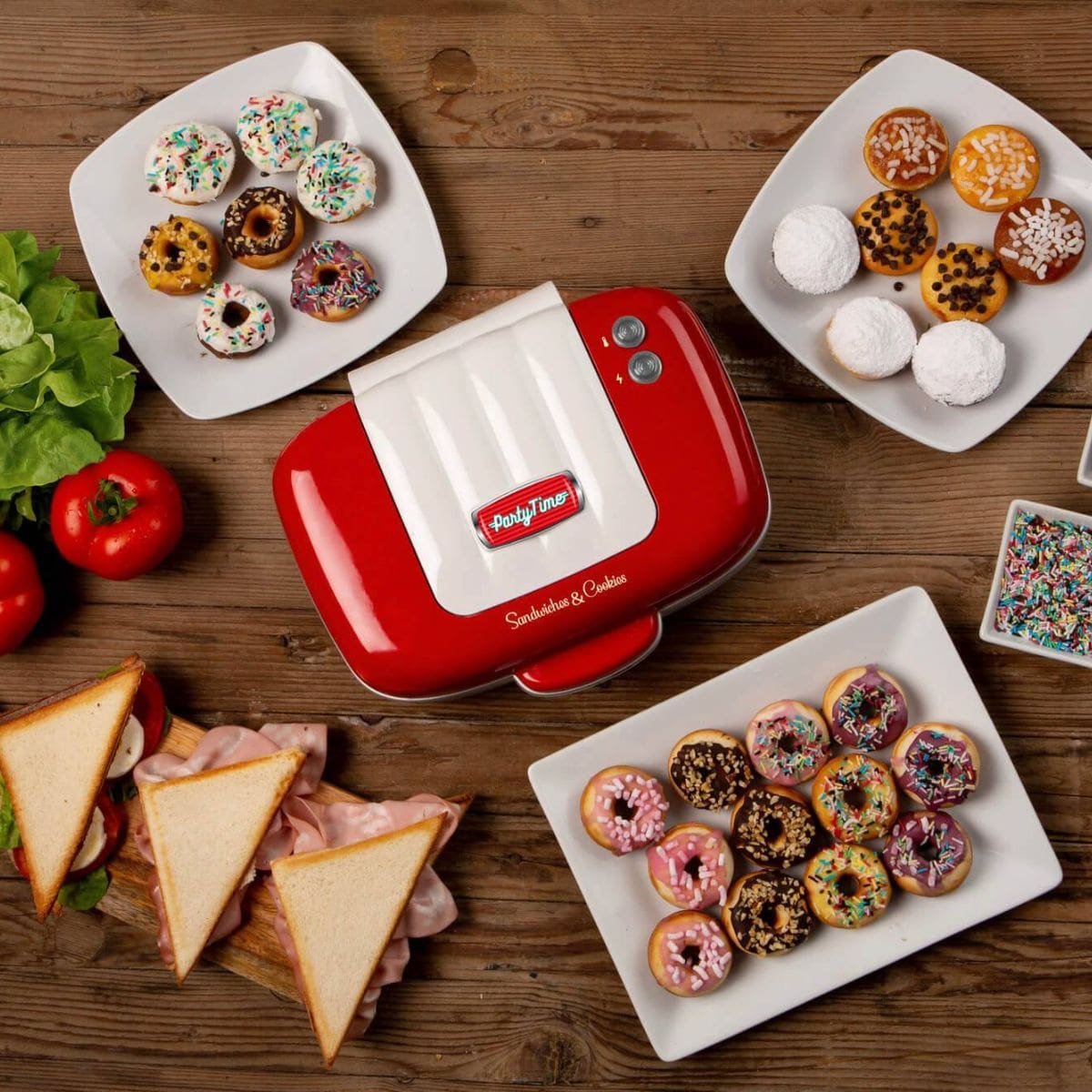 Sanduicheira Ariete 1972 Party Time 3 em 1 Retrô 700W Vermelha - Imagem 7